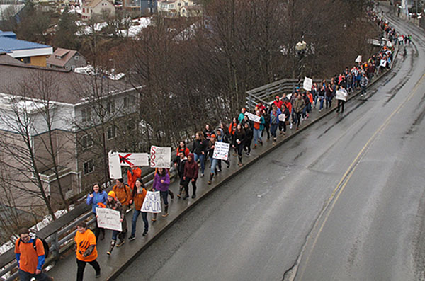 Students march to Juneau, Alaska