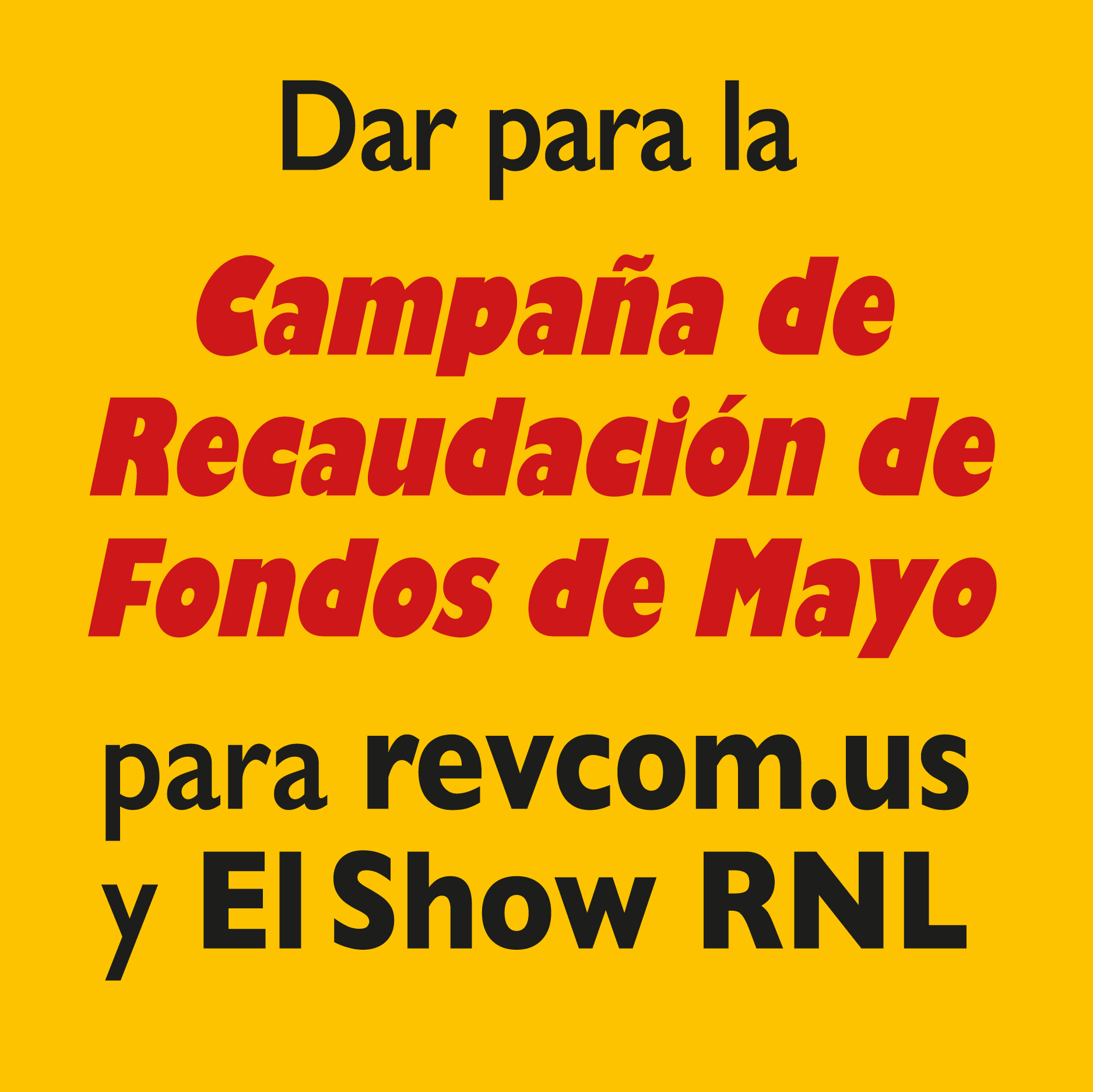 Give to the May Fund Drive for Revcom.us and The RNL Show...