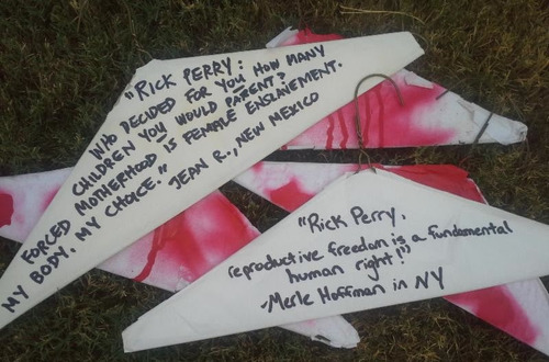 Messages to Rick Perry on bloody coat hangers