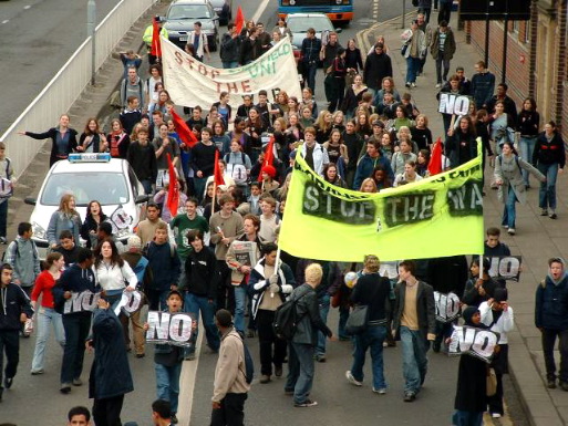 Sheffield, England student strike