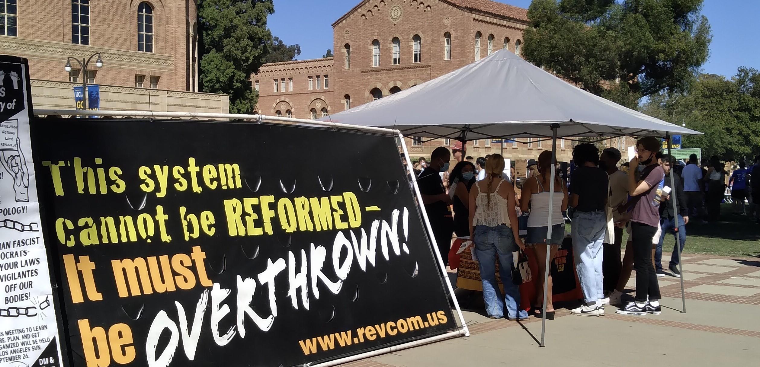 Revcoms at a University Welcome Back Fair September 2021