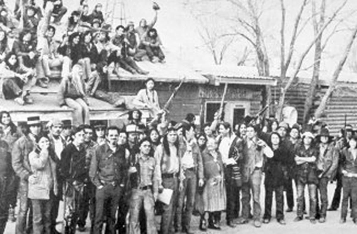 Native Americans occupied Wounded Knee and Mount Rushmore, 1973.