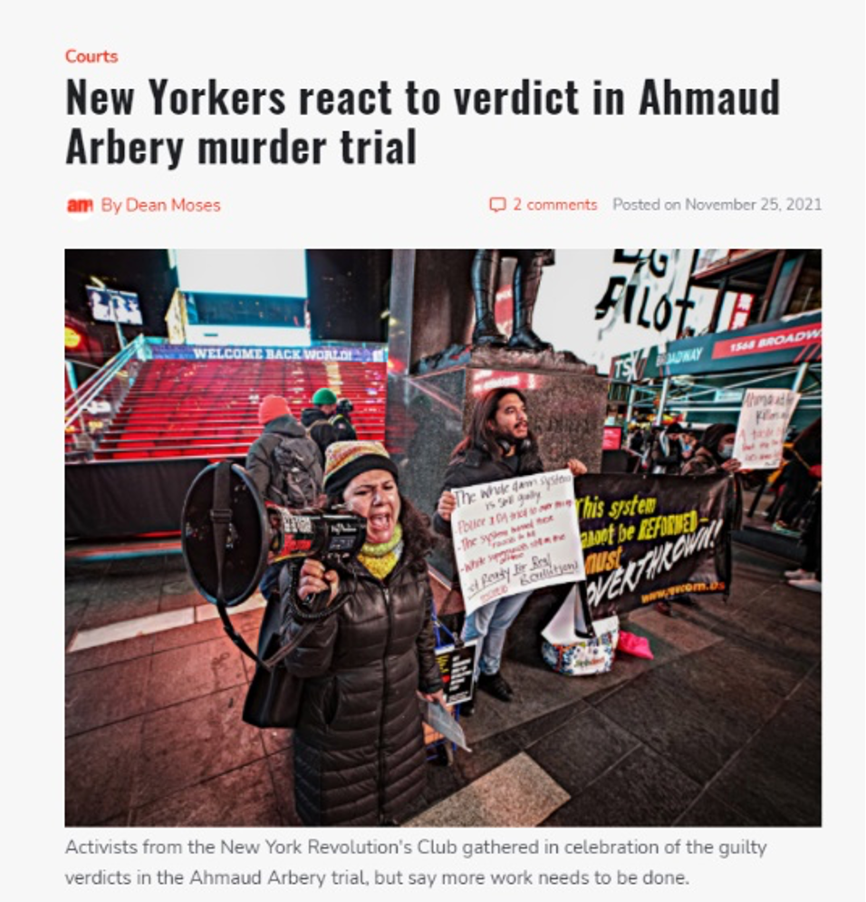 AM New York New Yorkers React to Verdict in Ahmaud Arbery Murder Trial