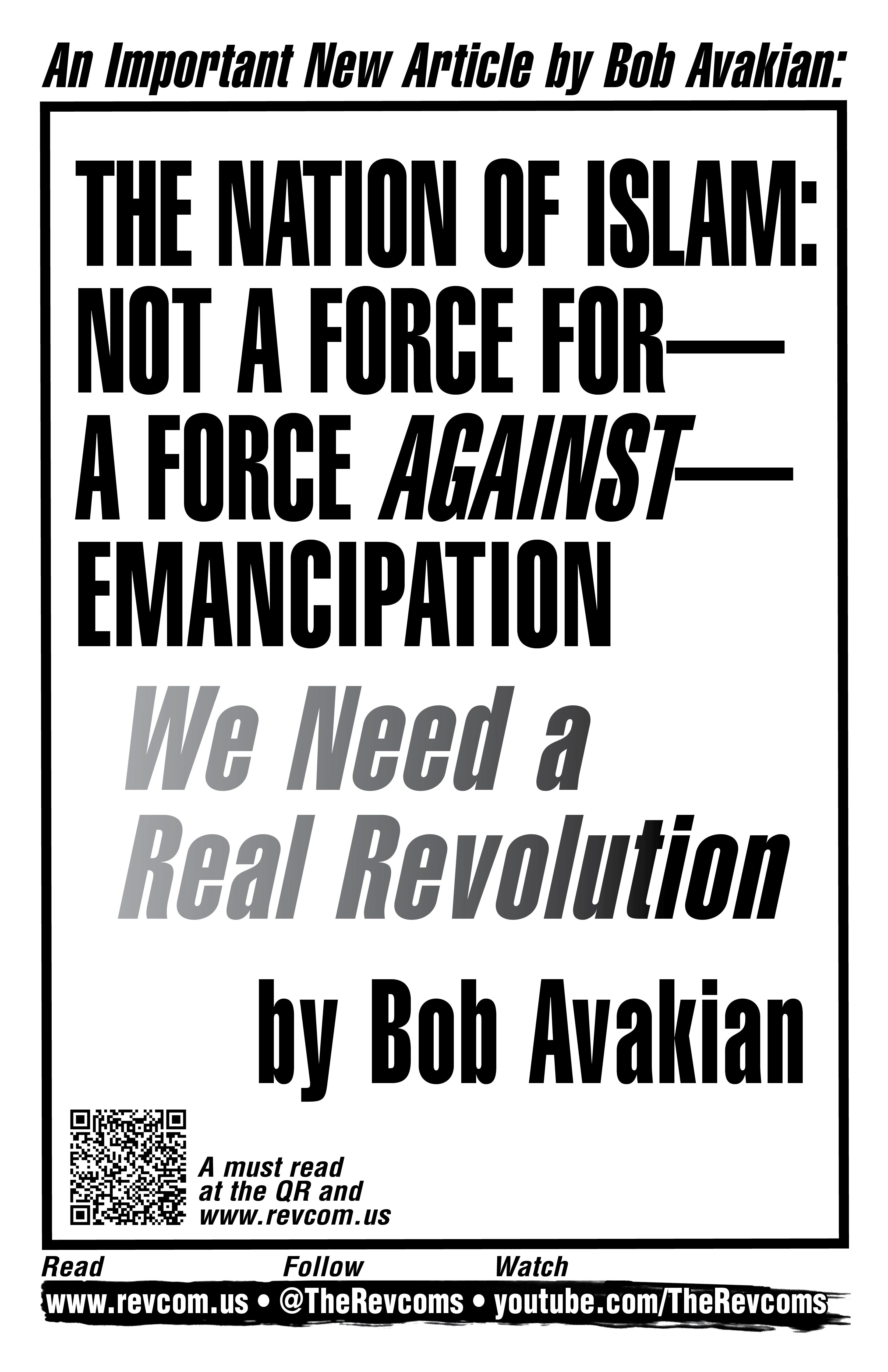 poster  Bob Avakian nation of Islam a force against emancipation
