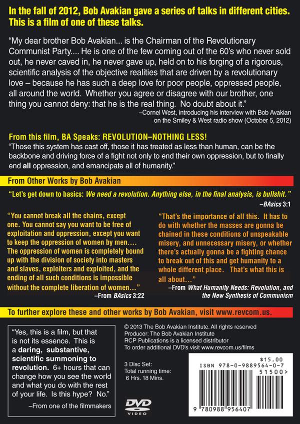 Revolution—Nothing Less! DVD Wrap Cover - Back