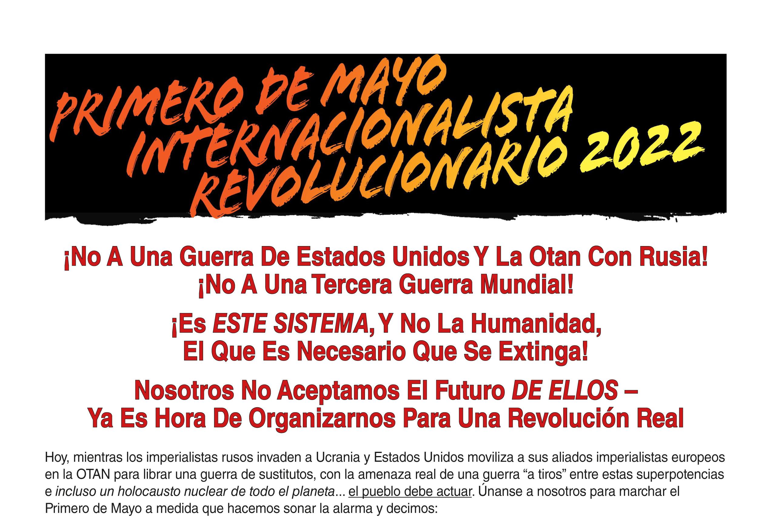 Grupo del Manifiesto Comunista Revolucionario Primero de Mayo 2022