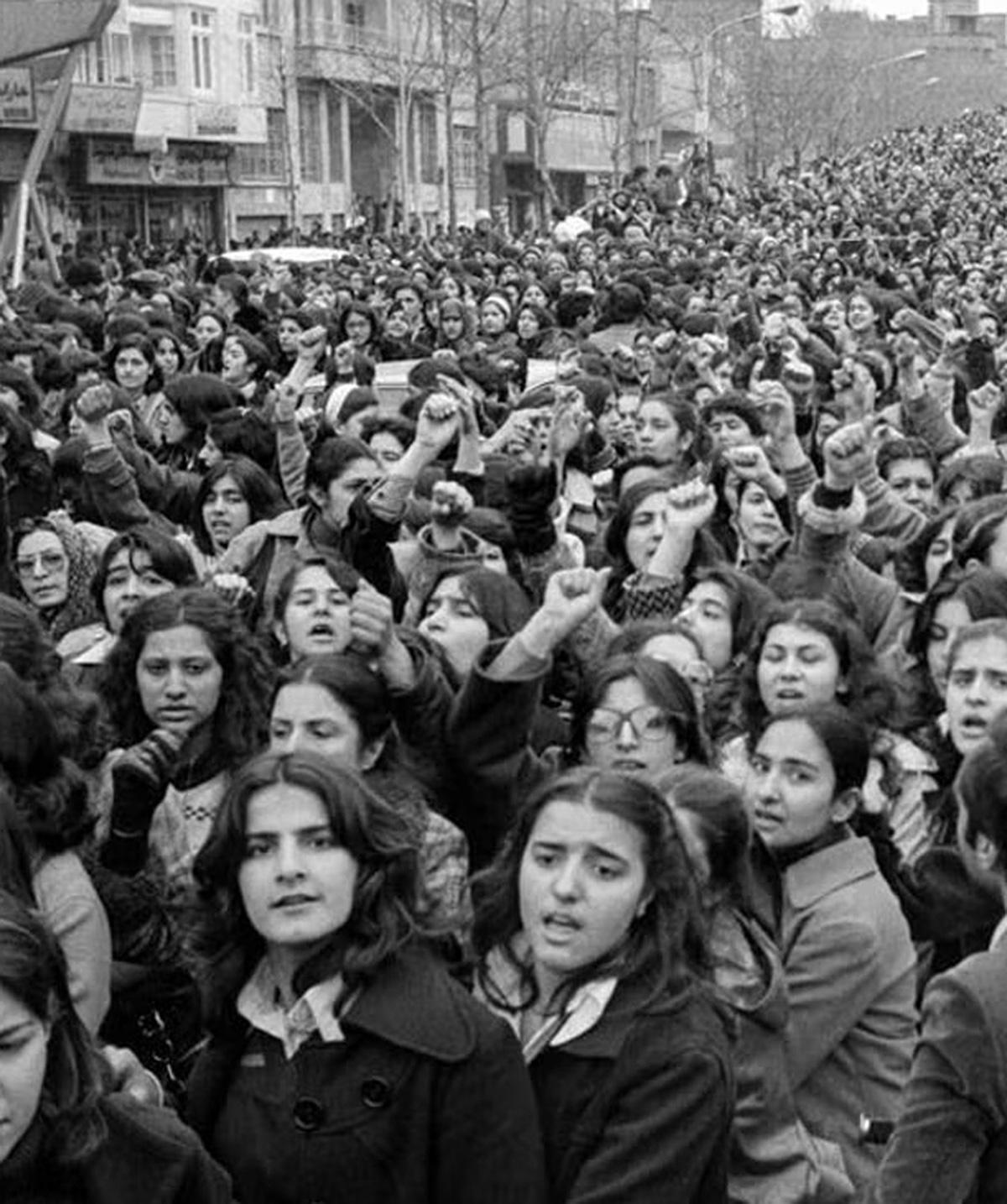 Iranian women in the streets on International Women's Day, 1979.