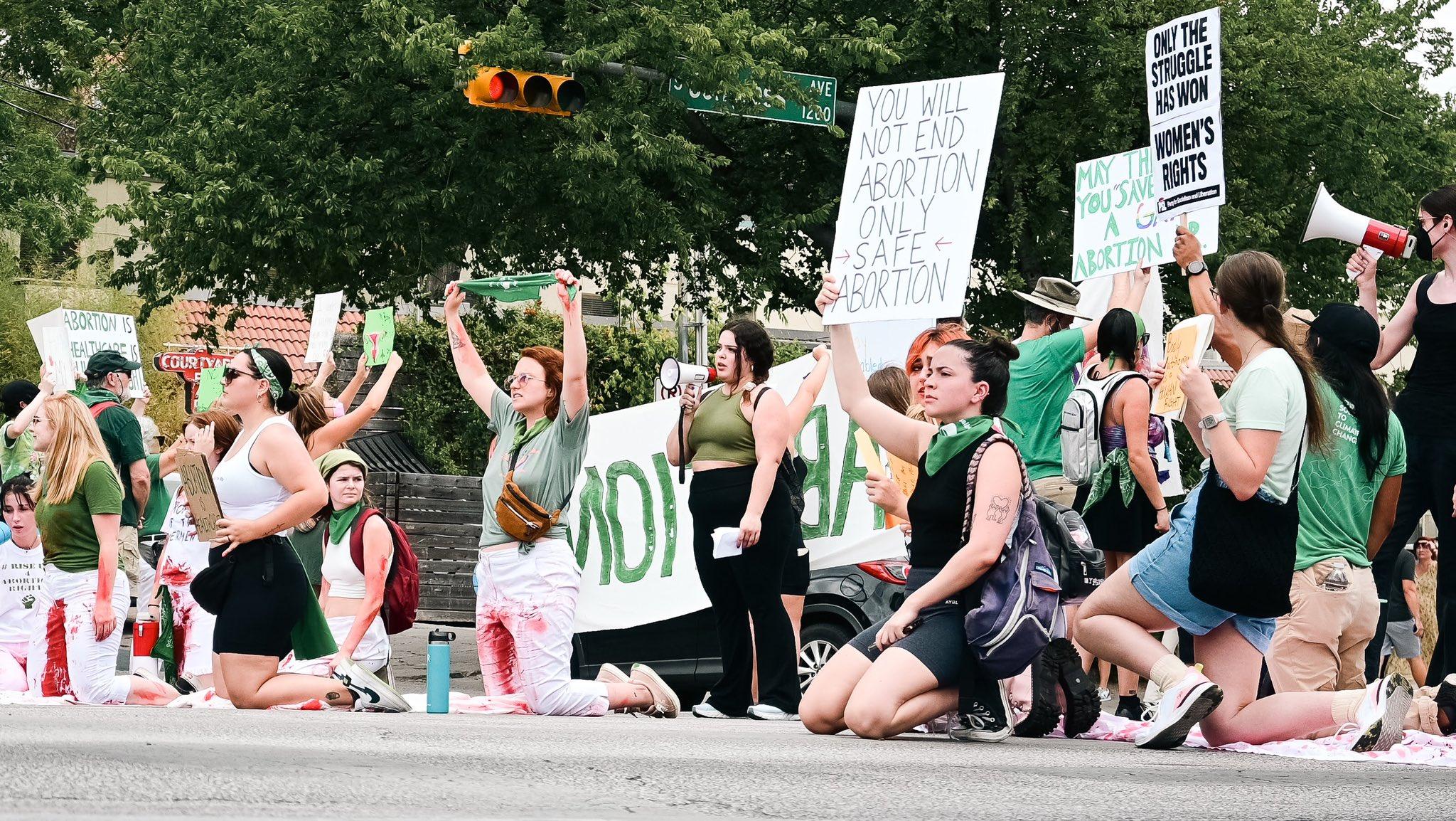 Austin Texas blocking intersections demanding legal abortion nationwide