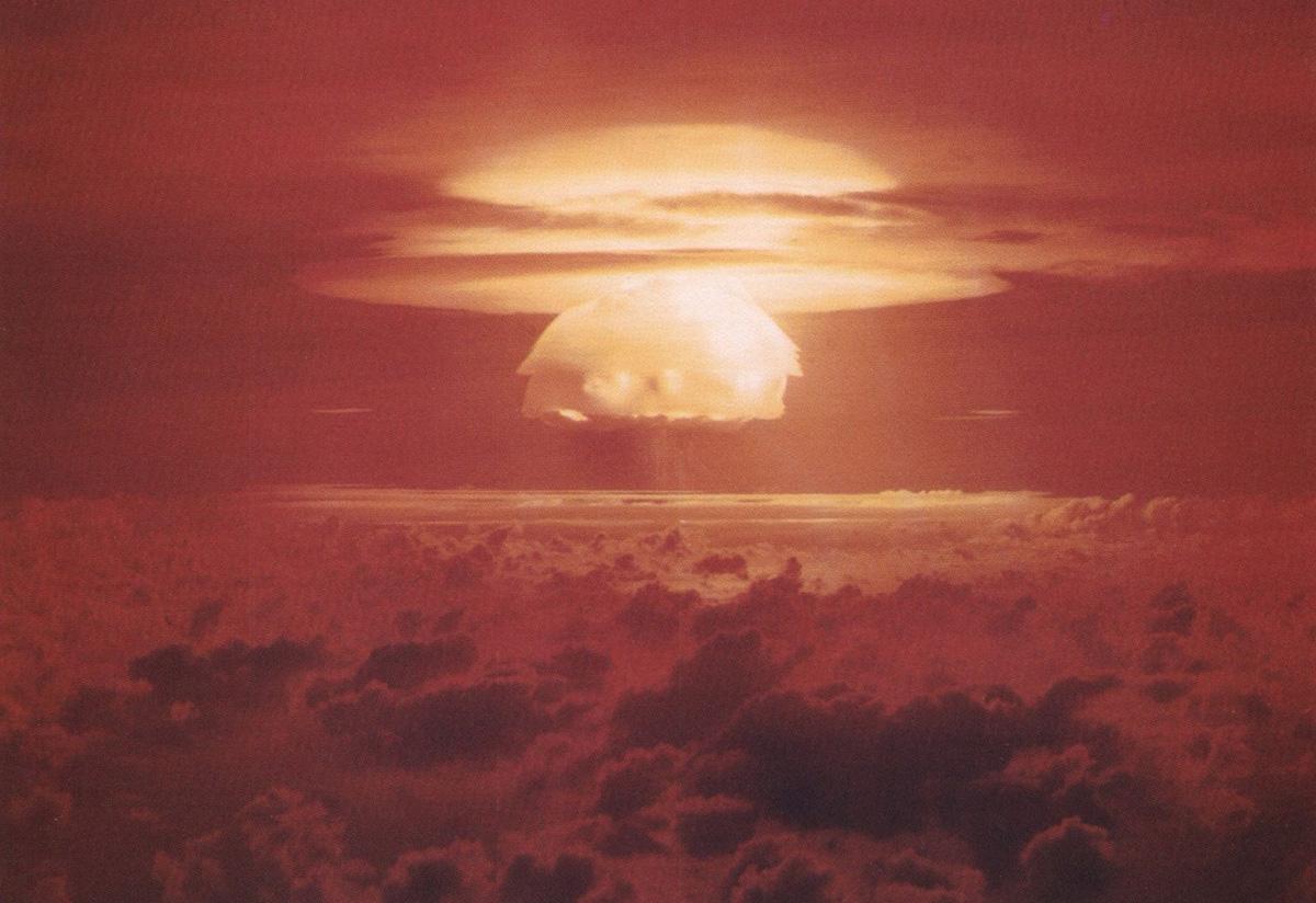 19540301_Nuclear weapon test Bravo. The Bravo event was an experimental thermonuclear device surface event.