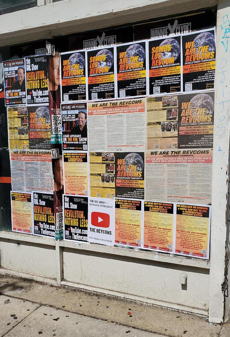 Chicago saturation: revolution posters cover a wall