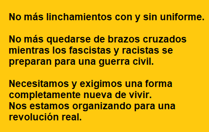 No mas linchamientos con y sin uniforme.