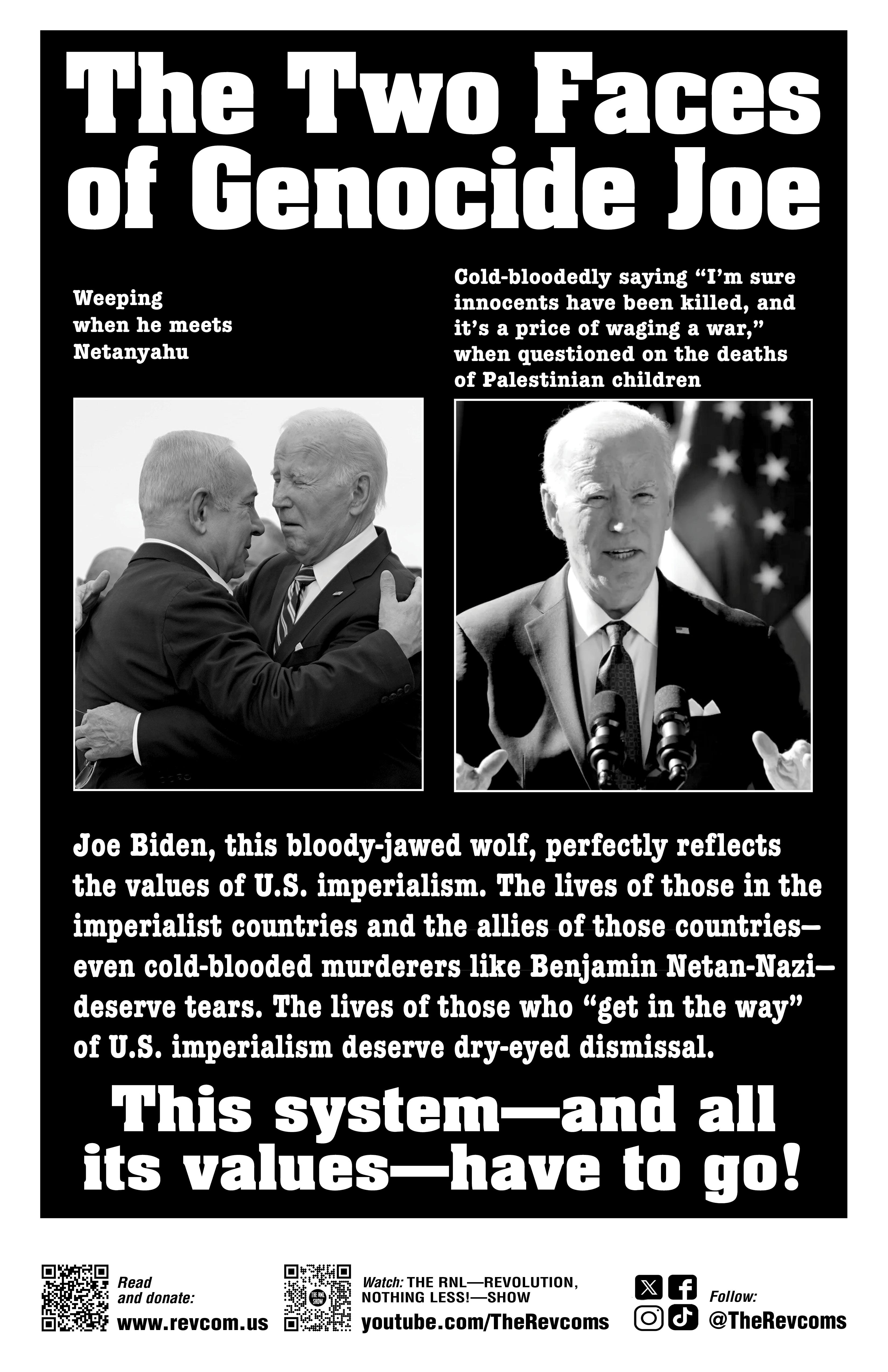 poster-Biden 2 faces of genocide Joe