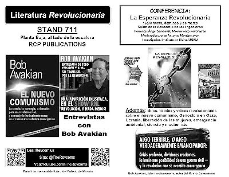 Leaflet advertising revolutionary literature for Mexico International Book Fair, February 22, 2024.
