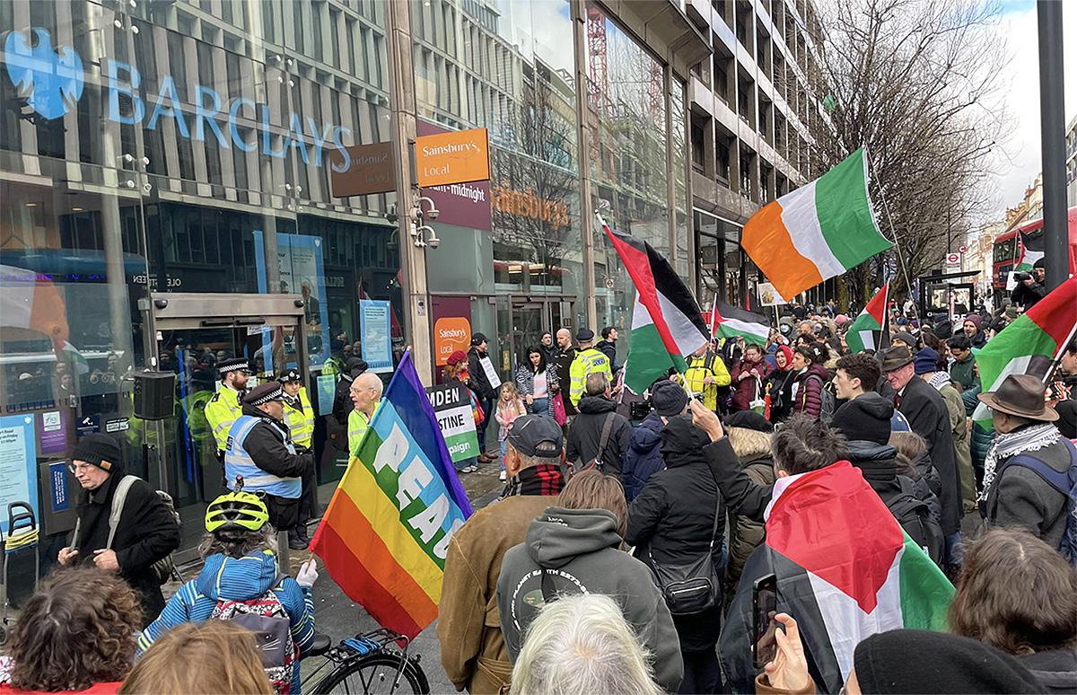 Thousands protest war in Gaza at Barclay Center in London, March 2, 2024.