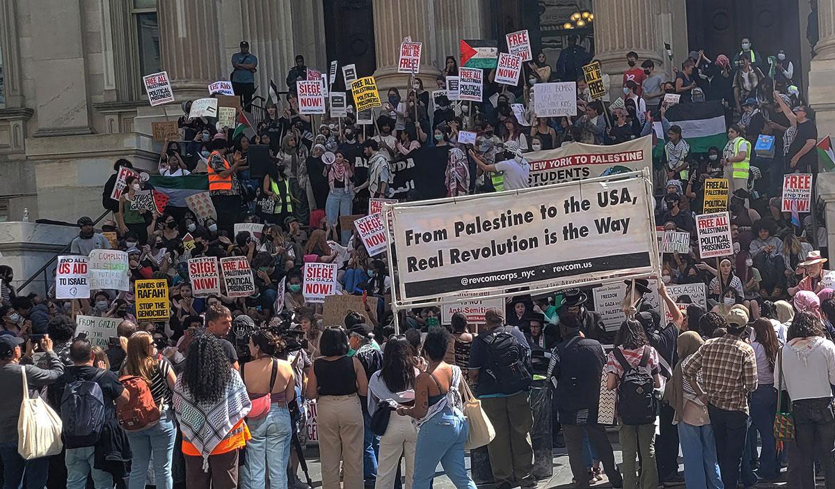 New York City high school students walk out for Palestine, May 31, 2024.