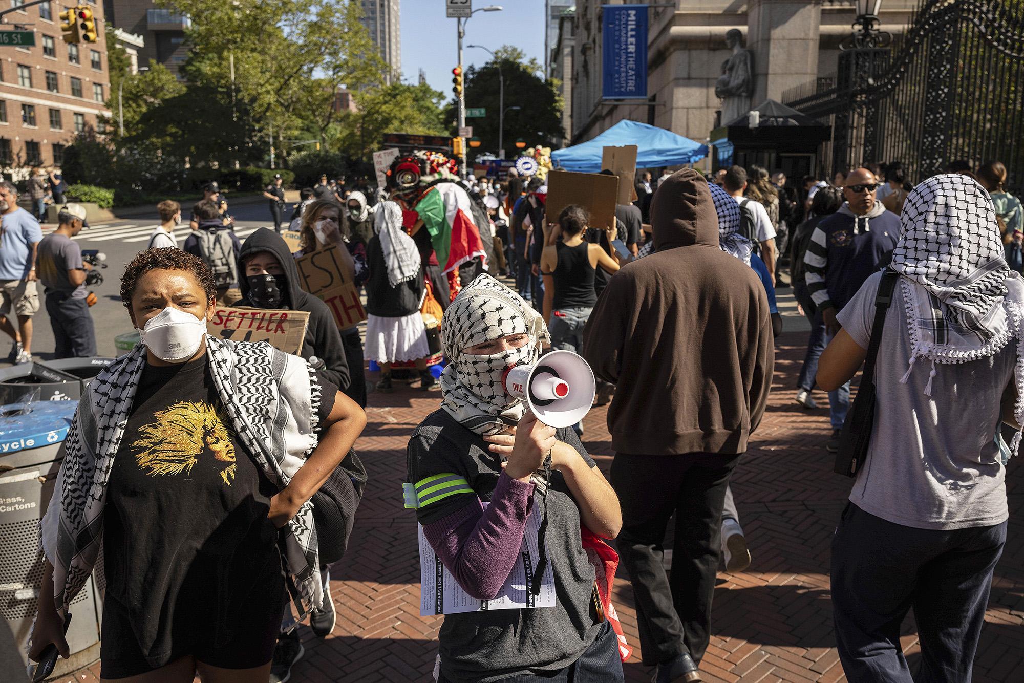 At Columbia University, new students are greeted by pro-Palestinian protest, September 3, 2024.