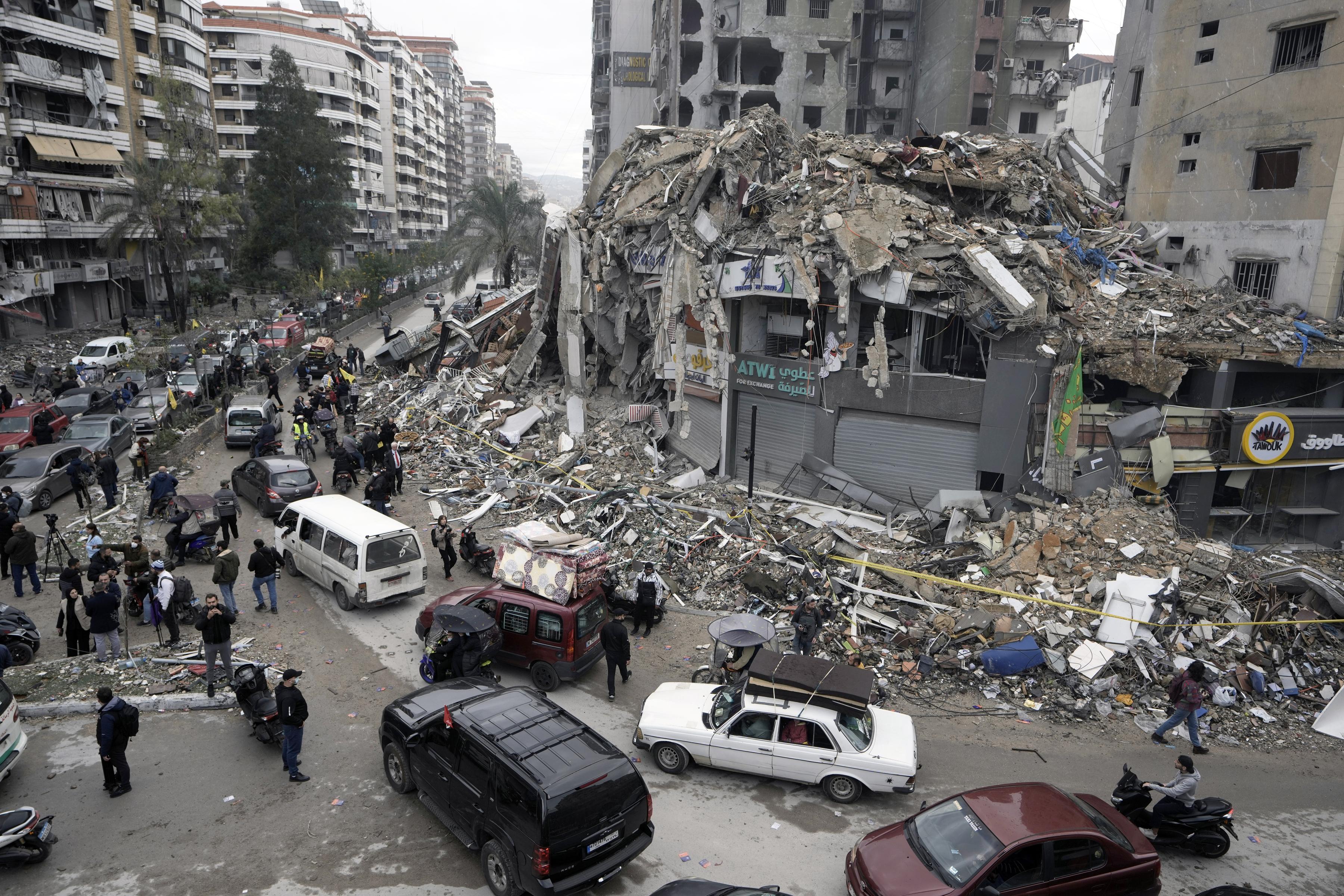 Displaced residents return to destruction in Dahiyeh, in Beirut, Lebanon, November 27, 2024.