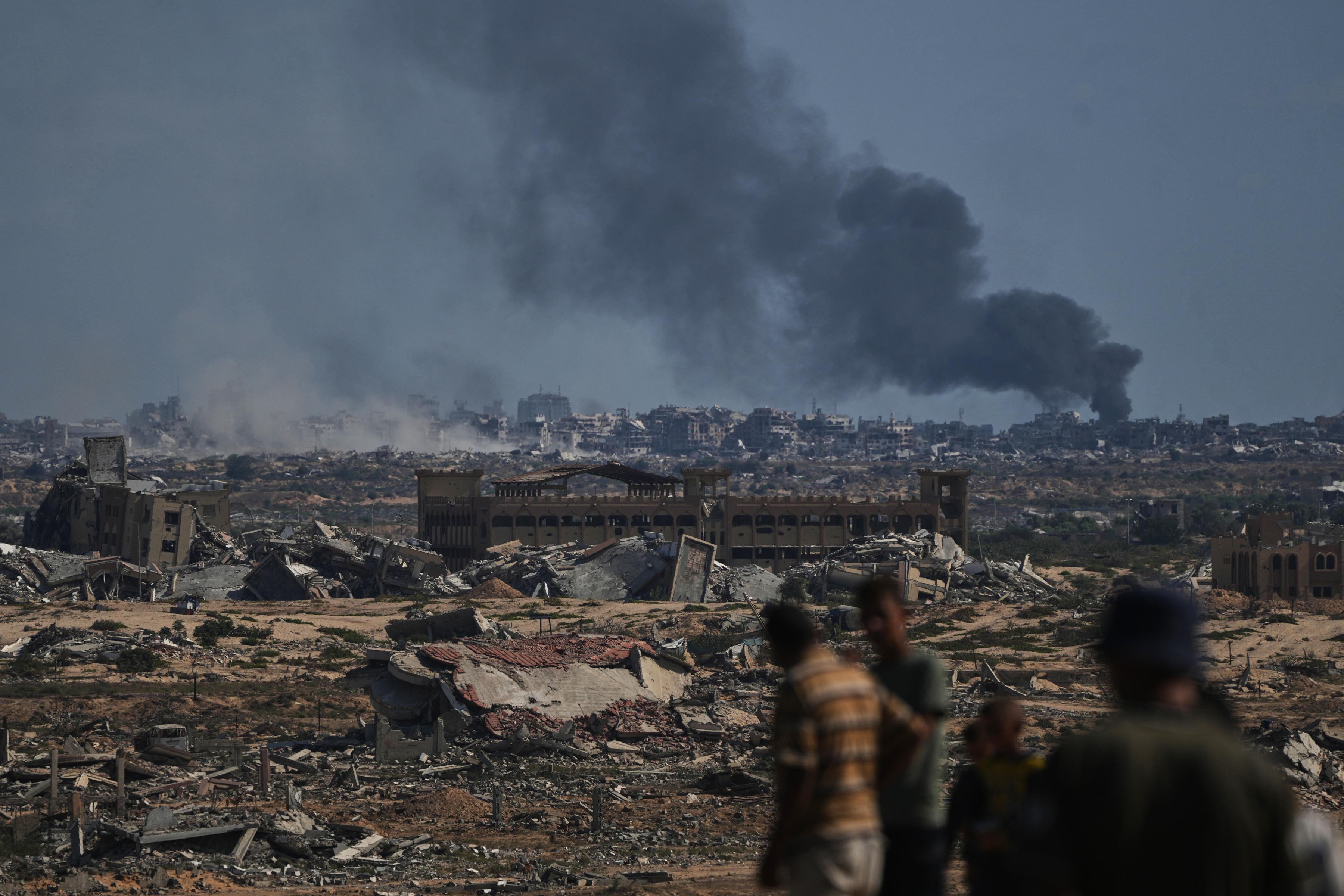 Smoke from Israel airstrike on Gaza City, October 2, 2025.