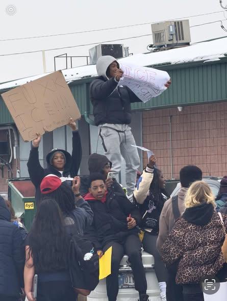 Students walkout of Warren Central High School, Indianapolis, February 6, 2026