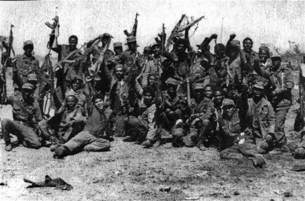 Angolan and Cuban soldiers in Angolan Civil War, 1975.