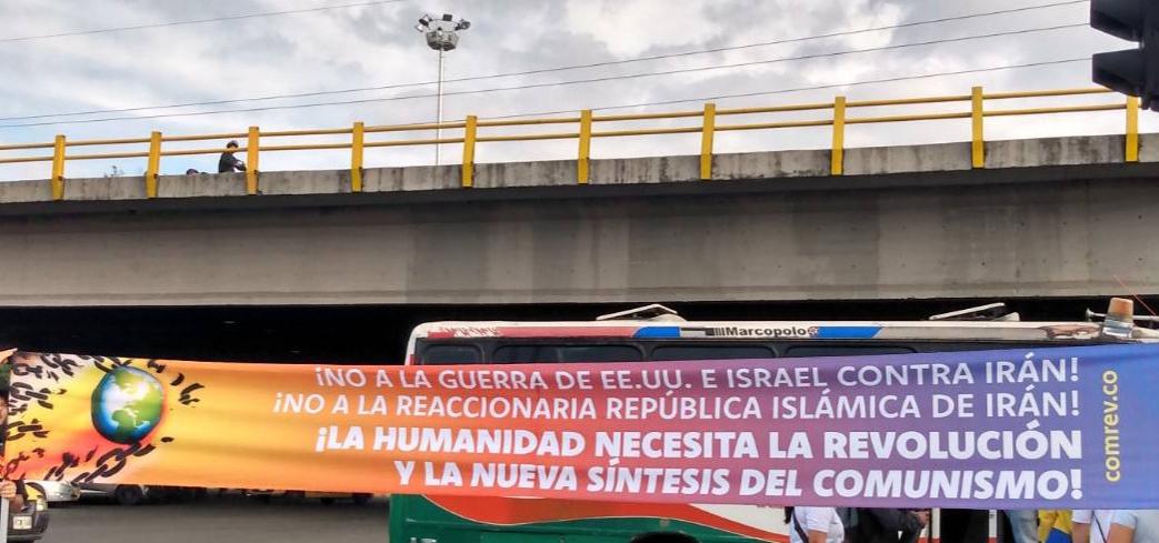 May Day banner in Cali, Colombia, May 1, 2026.