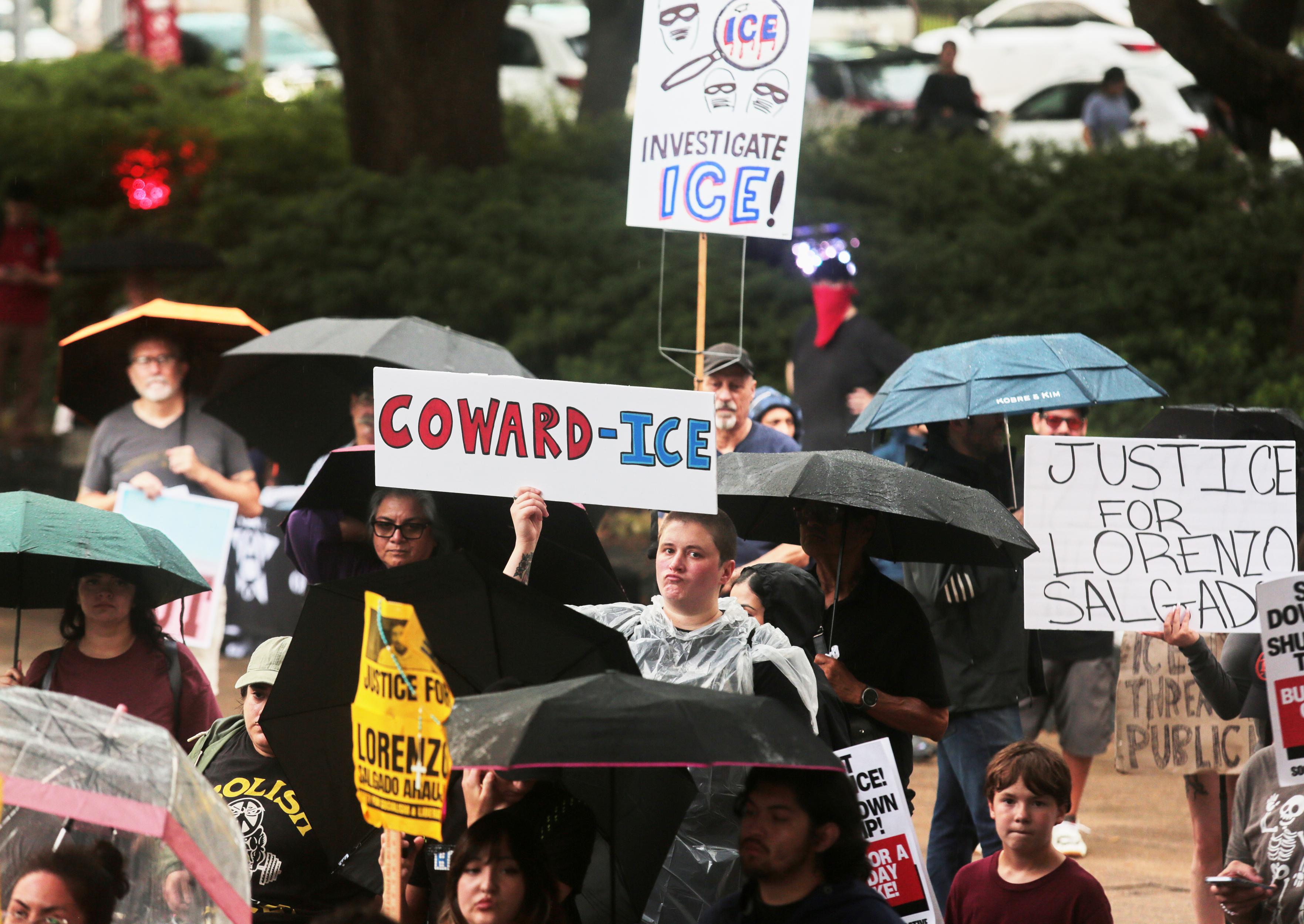 July 11, 2026, HJuly 11, Houston protest against the fatal shooting of Lorenzo Salgado Araujo.