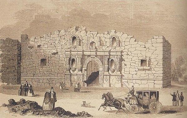 Drawing of the Alamo, 1854