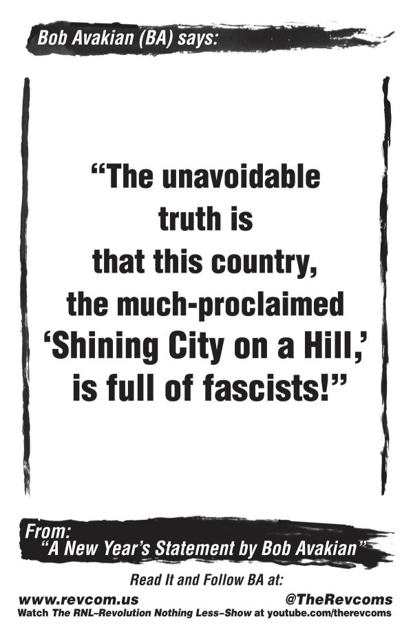 Seeds poster: "The unavoidable truth: This country—Shining City on a Hill—is full of fascists!