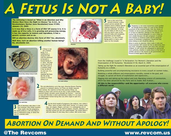A Fetus Is Not A Baby: Abortion on demand and without apology!