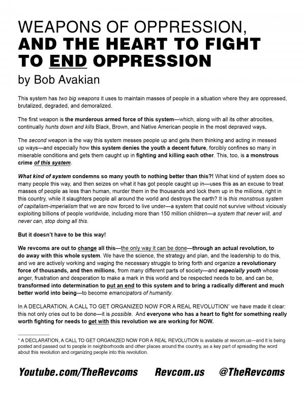 Leaflet of BA on Weapons of Oppression