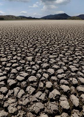 Dry lakebed in Colombia