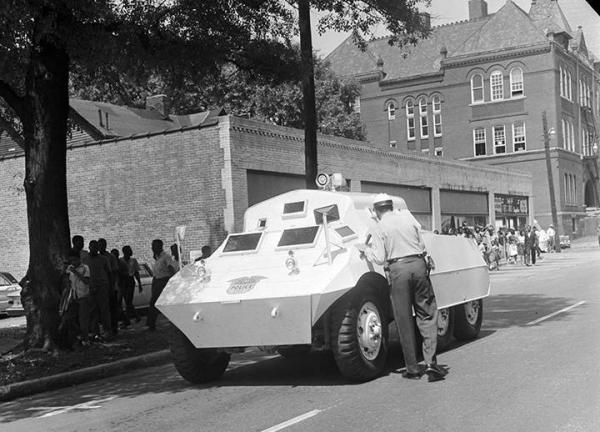 Armored riot car in Birmingham, Alabama