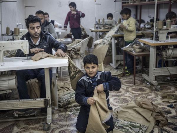 Syrian refugees including children in Turkey sweatshop