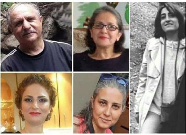 Composite photo of five prisoners in Iran