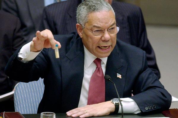 Colin Powell lying at United Nations about weapons of mass destruction.