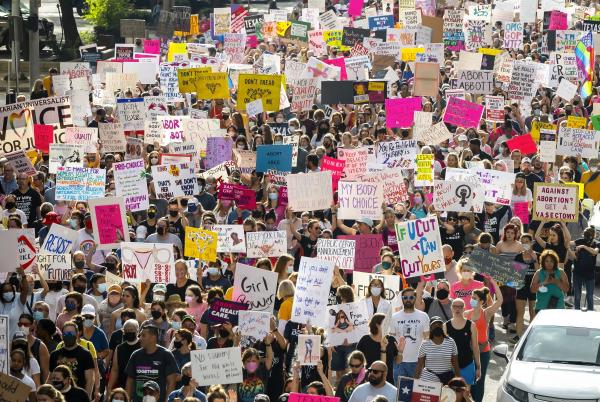 Thousands marched October 2 2021 for abortion rights in downtown Houston