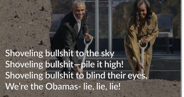 The Obamas shoveling