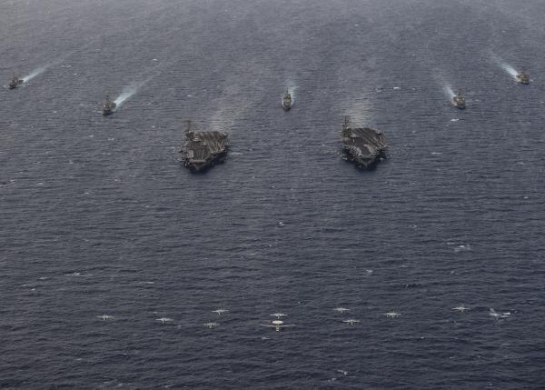 NATO war fleet in South China Sea.