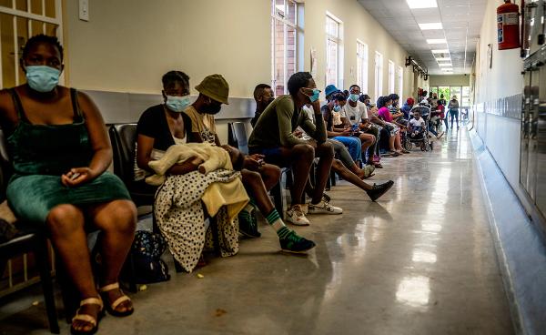 South Africa people wait for vaccine