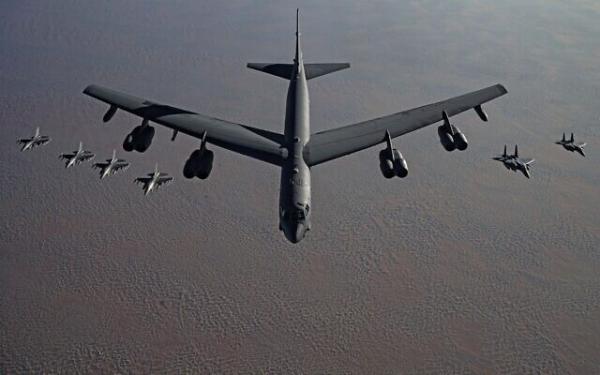 US B-52 heavy bombers en route to Iran.