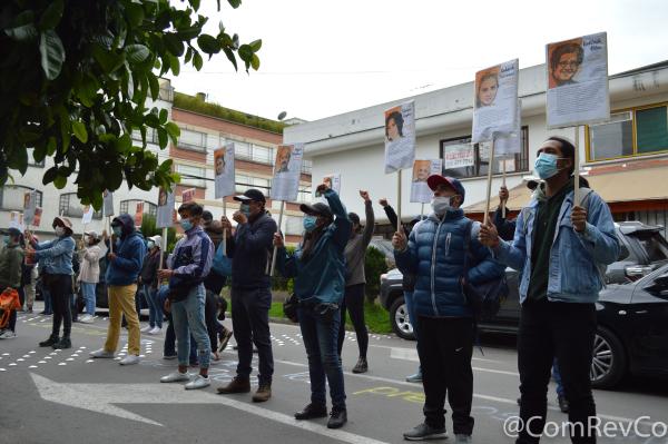 Protest in Bogotá for Iranian political prisoners.