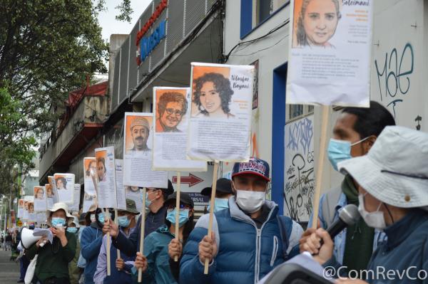 Protest in support of Iranian political prisoners, Bogotá, Colombia.