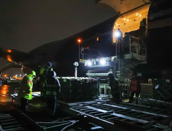 Shipment of lethal aid arrives from U.S. to Ukraine.
