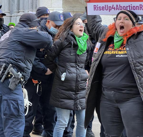Sunsara Taylor getting arrested for fighting for abortion rights.