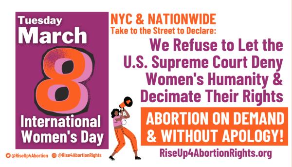 March 8, International Women's Day, RiseUp4AbortionRights logo