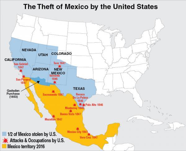 Map of land stolen from Mexico