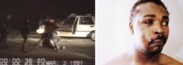 Rodney King being beaten by LAPD.