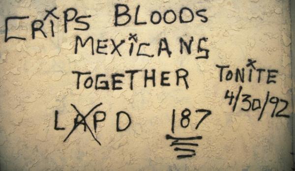 Graffiti, Crips Bloods Together Tonight.