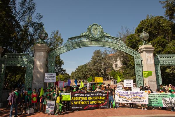 Rally at Sather Gate, Berkeley, for RiseUp4AbortionRights