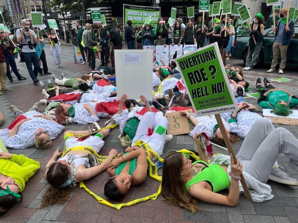 May 25, 2022 Die-in in Seattle to defend the right to abortion